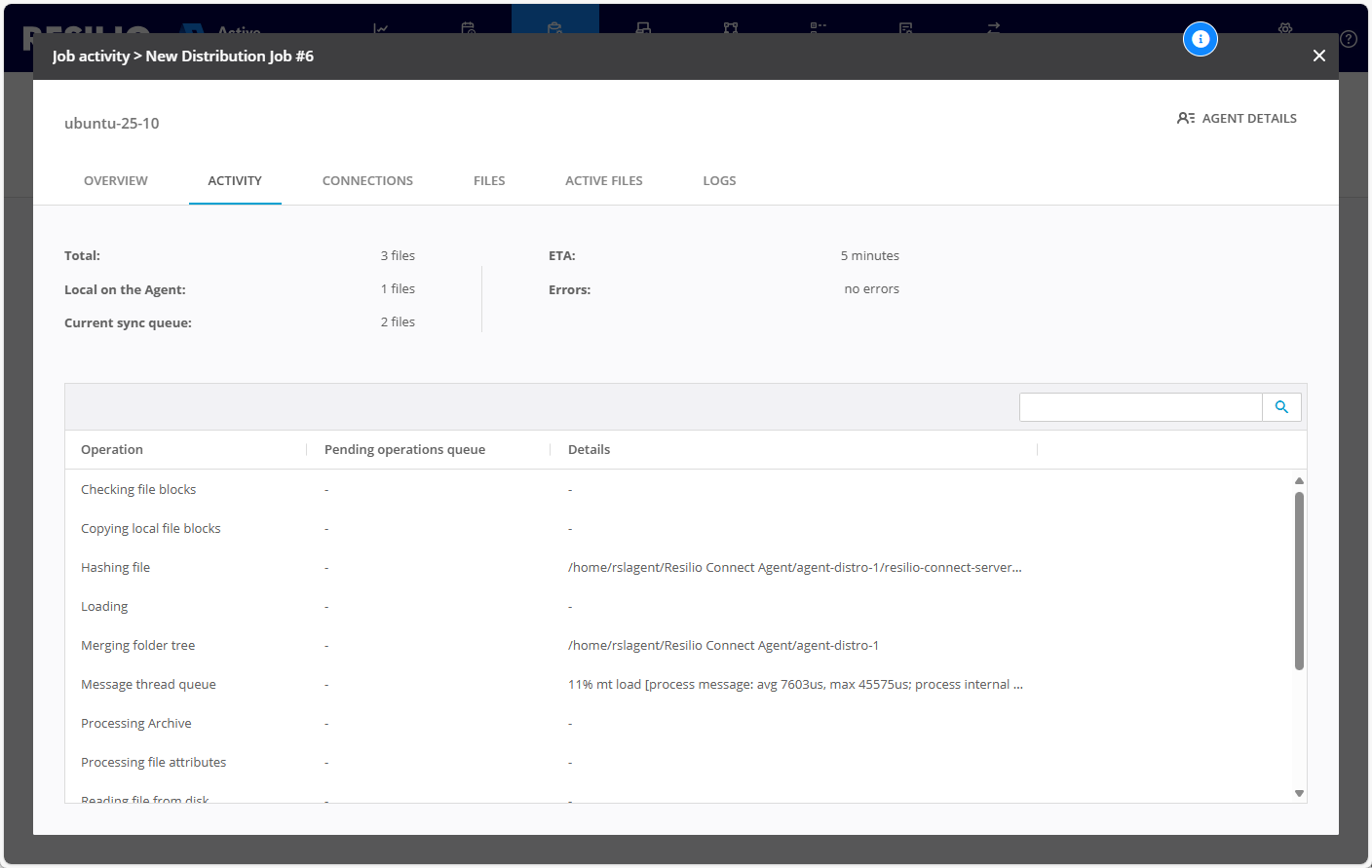 Job Run Agent Activity