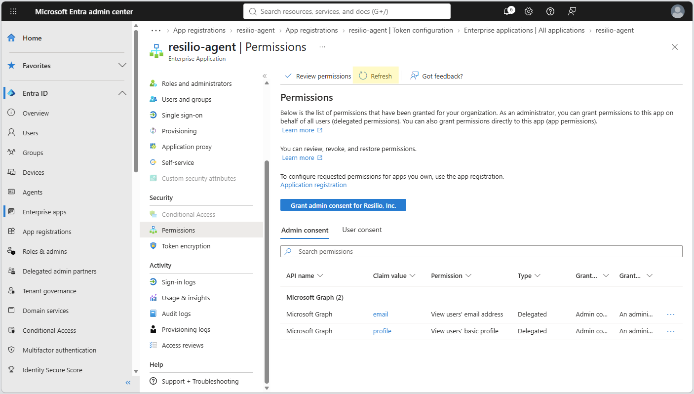 Entra Admin Consent Granted