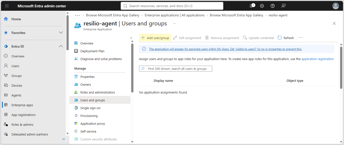 Entra App Add User Group