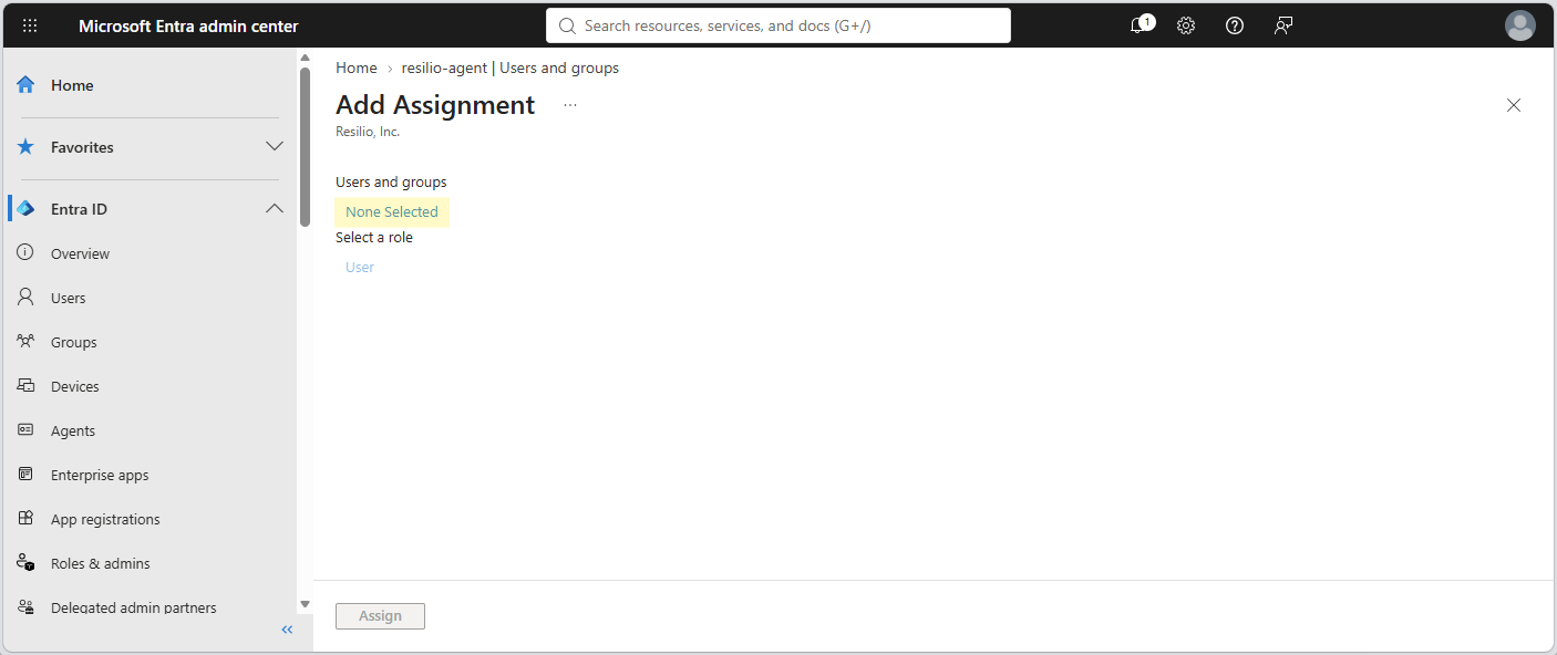 Entra Users None Selected