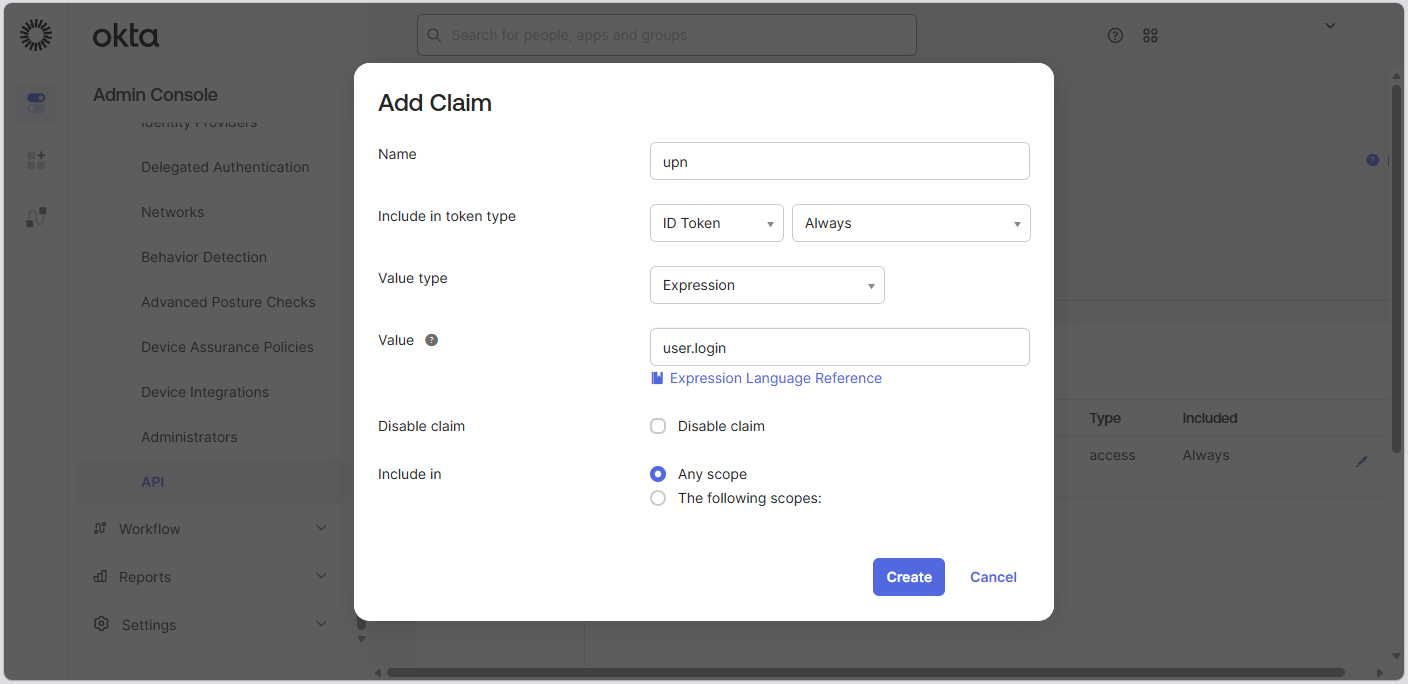 Okta Add Claim