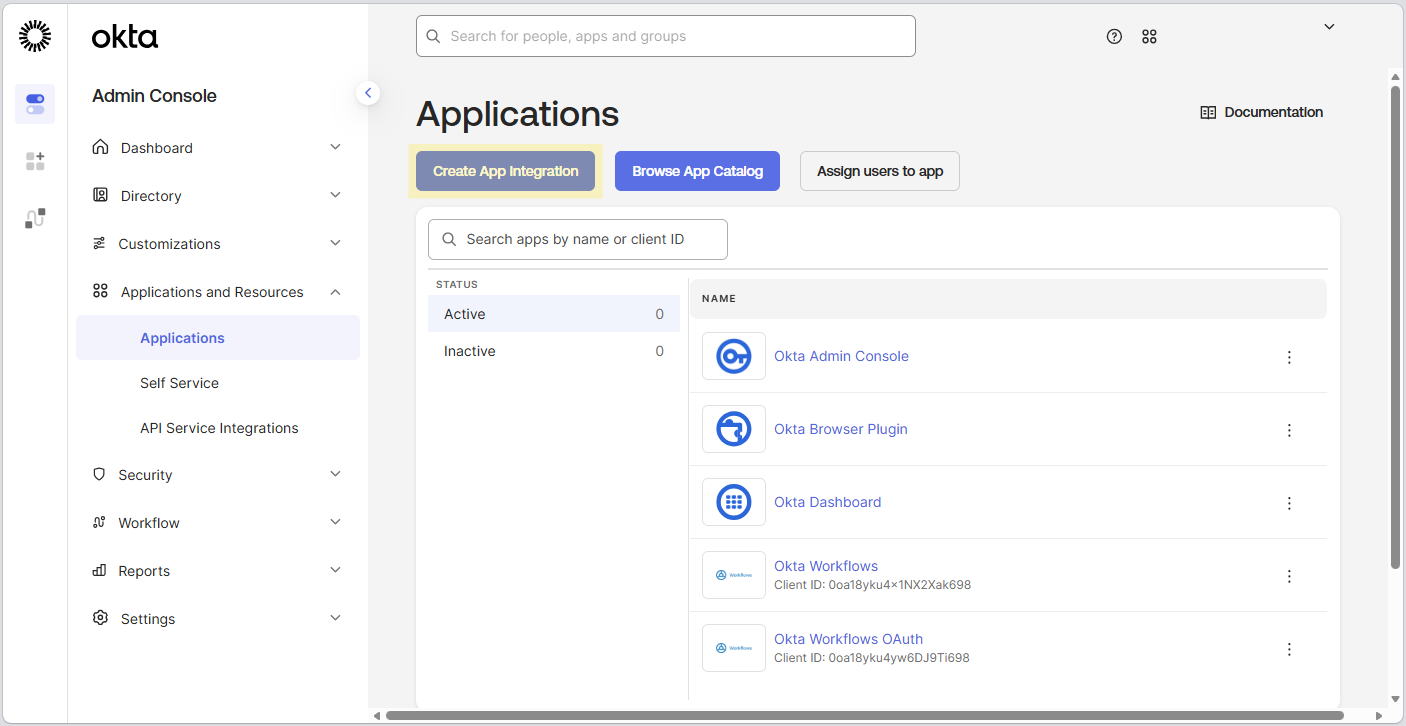 Okta Applications Create